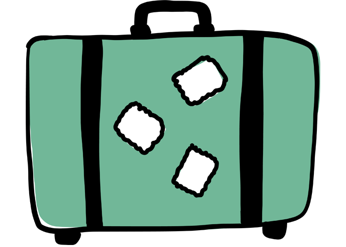 Illustration Koffer in grün